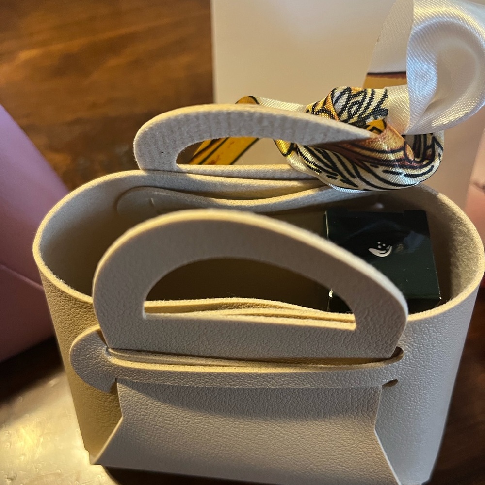 Authentic Christian Dior Mini Tote Bag with Printed Silk Twilly - Picture 10 of 16